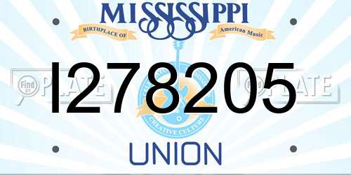 I278205 Mississippi License Plate