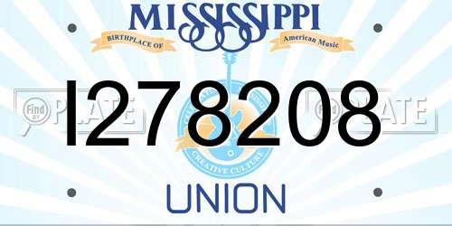 I278208 Mississippi License Plate