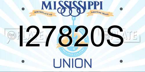 I27820S Mississippi License Plate