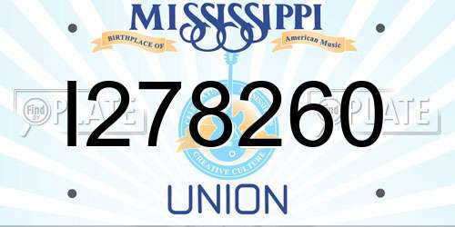 I278260 Mississippi License Plate
