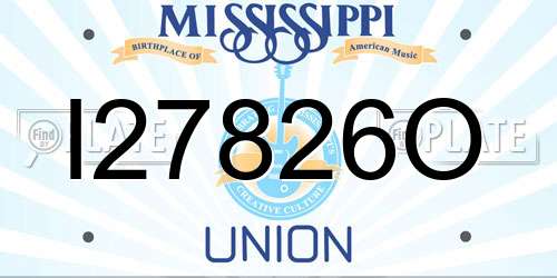 I27826O Mississippi License Plate