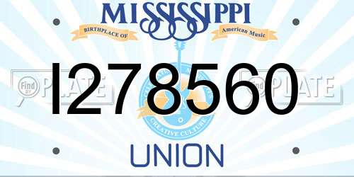I278560 Mississippi License Plate