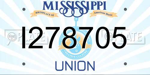 I278705 Mississippi License Plate