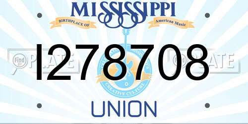 I278708 Mississippi License Plate