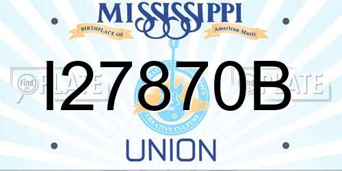 I27870B Mississippi License Plate