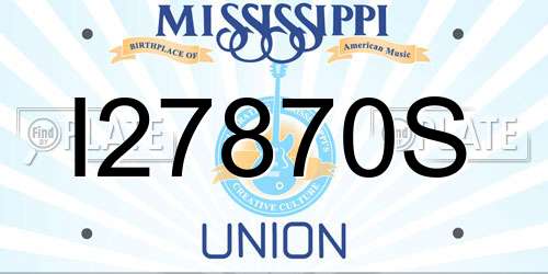 I27870S Mississippi License Plate