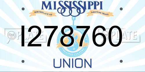 I278760 Mississippi License Plate