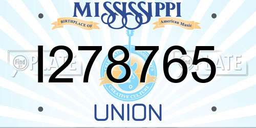 I278765 Mississippi License Plate