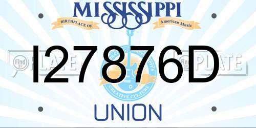 I27876D Mississippi License Plate