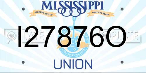 I27876O Mississippi License Plate