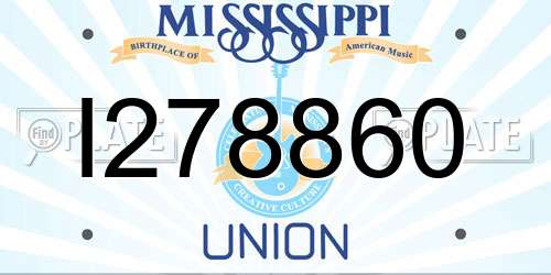 I278860 Mississippi License Plate
