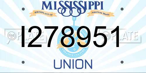 I278951 Mississippi License Plate