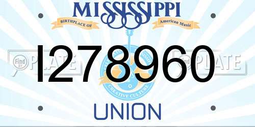 I278960 Mississippi License Plate