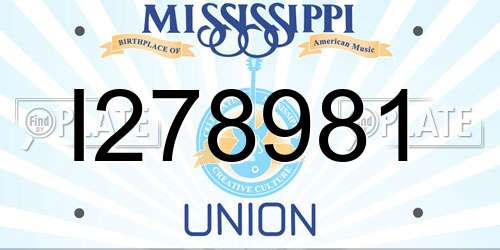 I278981 Mississippi License Plate