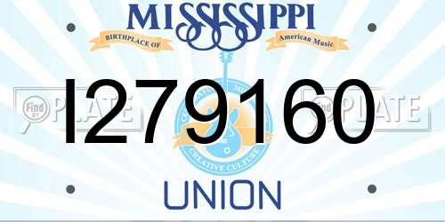 I279160 Mississippi License Plate
