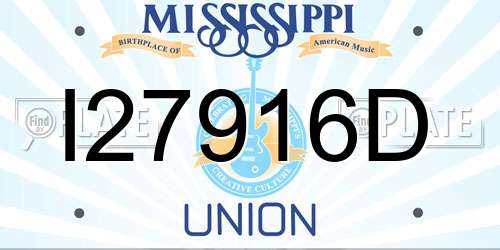 I27916D Mississippi License Plate