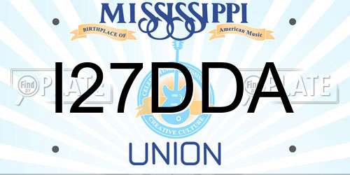 I27DDA Mississippi License Plate