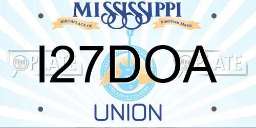 I27DOA Mississippi License Plate