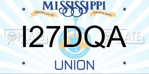 I27DQA Mississippi License Plate
