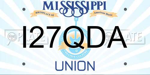 I27QDA Mississippi License Plate