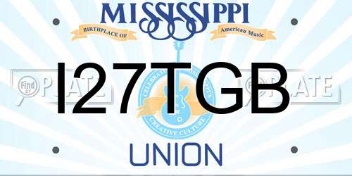 I27TGB Mississippi License Plate