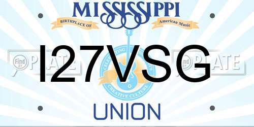 I27VSG Mississippi License Plate