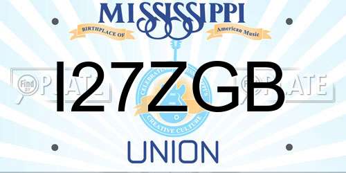 I27ZGB Mississippi License Plate