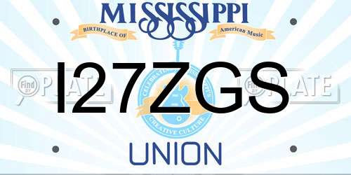 I27ZGS Mississippi License Plate