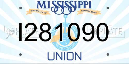 I281090 Mississippi License Plate