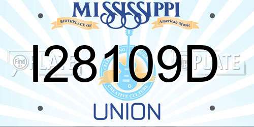 I28109D Mississippi License Plate