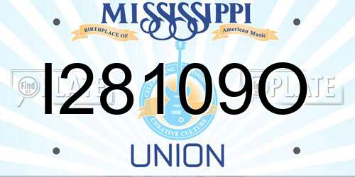 I28109O Mississippi License Plate