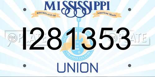 I281353 Mississippi License Plate