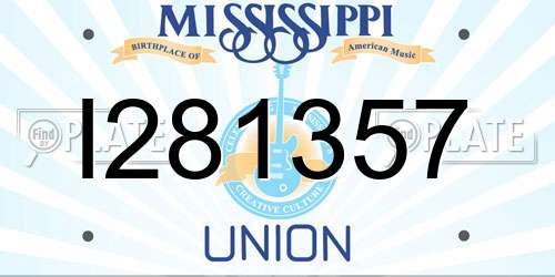 I281357 Mississippi License Plate