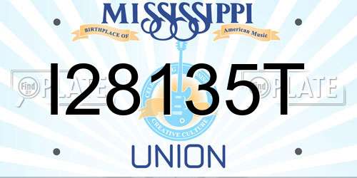 I28135T Mississippi License Plate