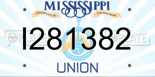 I281382 Mississippi License Plate
