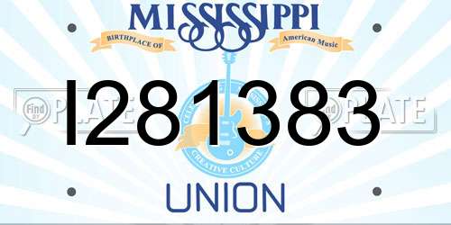 I281383 Mississippi License Plate
