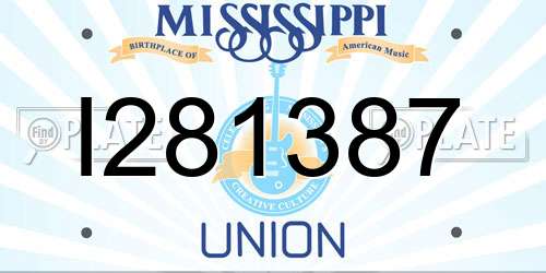 I281387 Mississippi License Plate
