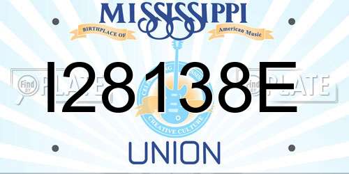 I28138E Mississippi License Plate