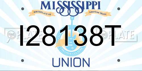 I28138T Mississippi License Plate
