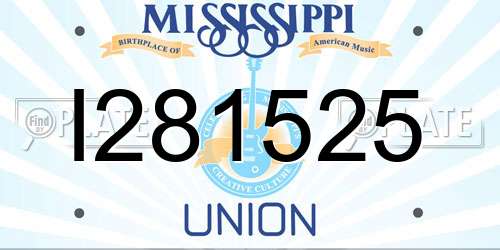 I281525 Mississippi License Plate