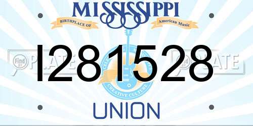 I281528 Mississippi License Plate