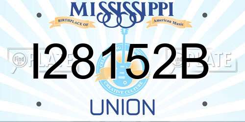 I28152B Mississippi License Plate