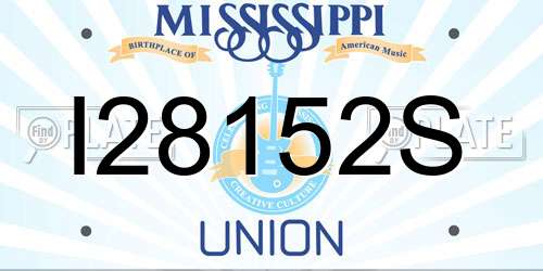 I28152S Mississippi License Plate