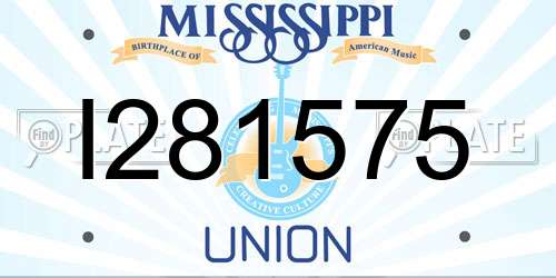 I281575 Mississippi License Plate