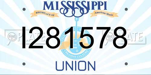 I281578 Mississippi License Plate