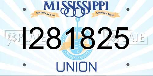 I281825 Mississippi License Plate