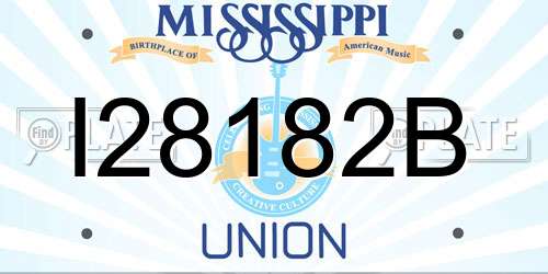 I28182B Mississippi License Plate