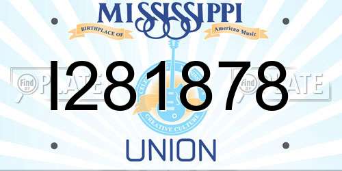 I281878 Mississippi License Plate