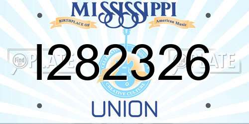 I282326 Mississippi License Plate