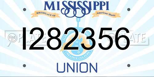 I282356 Mississippi License Plate